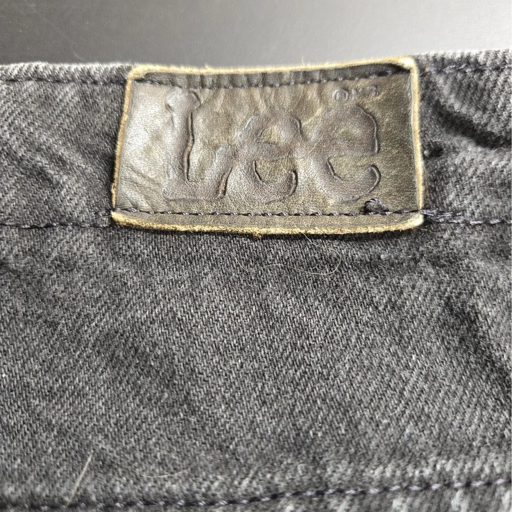 VTG Lee Women's Coal Wash Black Elastic Waist Band Jeans Size 14Med (34x31)